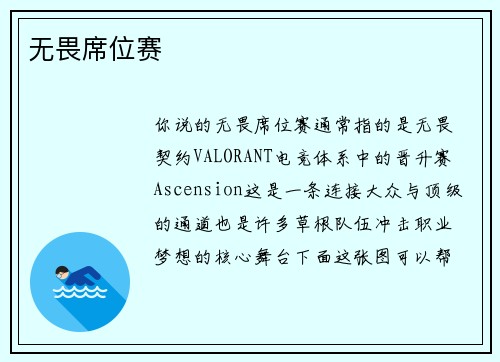 无畏席位赛